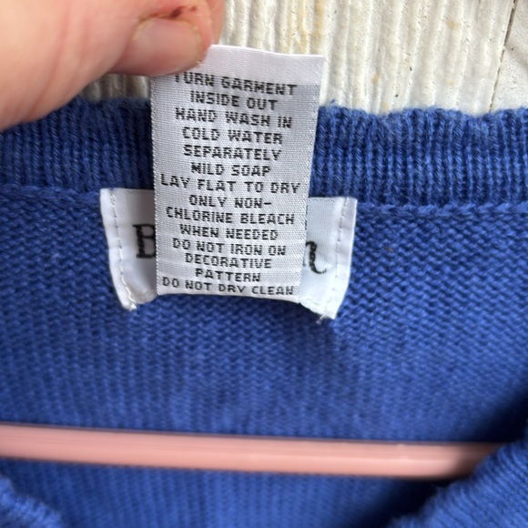 Bon Worth Blue Button Front Cardigan Sweater Embroidered Scalloped Trim Beads M - Picture 5 of 16